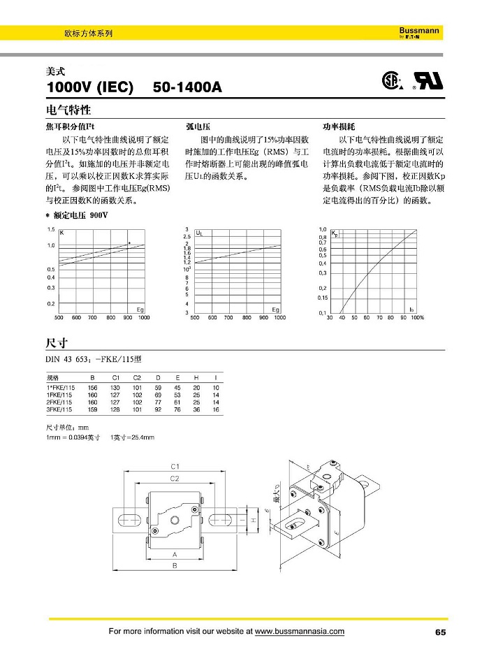 美式 1000V (IEC) [50-1400A]